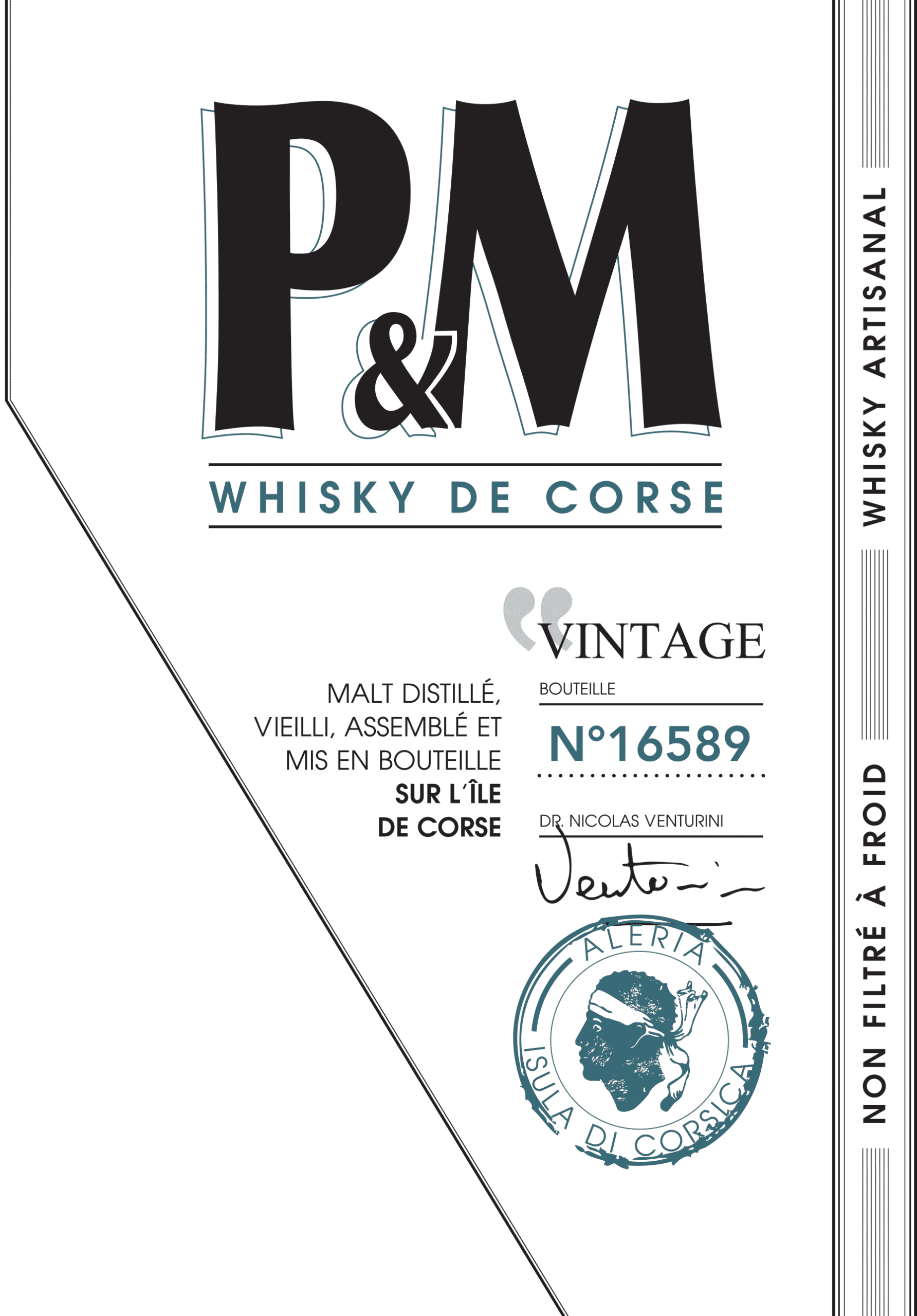 etiquette whisky P&m domaine mavela